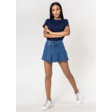Pantaloni scurti tip fusta din denim P511-5 M7, Albastru
