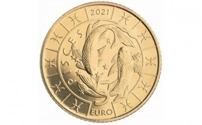 !!! RARR : SAN MARINO - 5 EURO 2021 , ZODIA PESTI - KM NEW - UNC foto