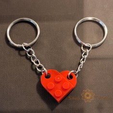 Set 2 brelocuri , forma de inima completa, rosu
