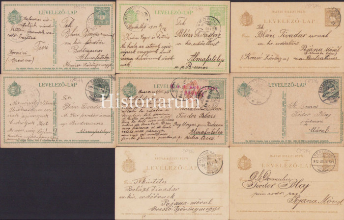HST CP278 Lot 8 cărți poștale Poiana Mărului 1912-1917