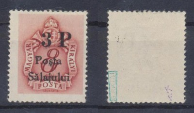 1945 Posta Salajului timbru local neuzat 3P/8f porto autentic MNH tiraj 470 ex. foto