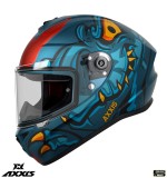Cumpara ieftin Casca integrala pentru scuter - motocicleta Axxis model Draken S Dinotoon C7 albastru mat &ndash; tip viziera: MT-V-18C XL (61/62cm)
