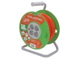 Prelungitor alimentare PLASTROL 3x1,5mm2 50m cu 4 prize PVC 16A