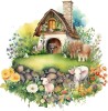 Sticker decorativ, Ferma, Verde, 61 cm, 1324STK-1