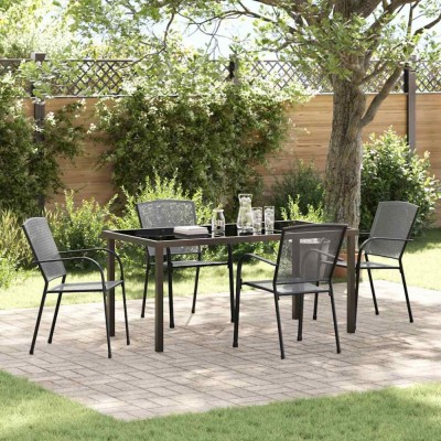 vidaXL Set de masă pentru grădină 5 pcs Antracit Oțel 3379285 foto