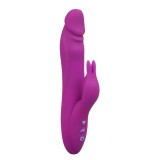 Vibrator Booster Rabbit FemmeFunn, 7 Moduri Vibratii, 3 Moduri Rotatii, Silicon Premium, USB, Mov, 21.6 cm