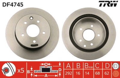TRW DF4745 Disc frana foto