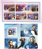 Guineea-Bissau 2008: Muzicieni Celebri, Set Complet, Bloc + Colita, MNH (Neuzat)