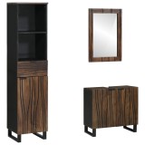 VidaXL Set de mobilier pentru baie 3 pcs Maro Nuc 38 x 33 x 160 cm