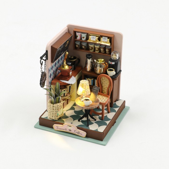 Casa in miniatura 3D, Transit Coffe, DIY, 8.5 x7.5x7.5 cm