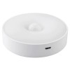 Lampa de veghe led, flippy, cu senzor de miscare, lumina alba calda si rece, incarcare usb, 0.6w, 300mah, design rotund, alb, 8.5x2.3 cm