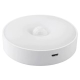 Lampa de veghe led, flippy, cu senzor de miscare, doua tipuri de lumina alb rece, incarcare usb, intrerupator on/off/auto, 0.6w, 300mah, design rotund
