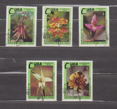 M2 TS2 7 - Timbre foarte vechi - Cuba - flori exotice foto