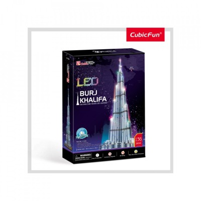 Cubic Fun - Puzzle 3D Led Burj Khalifa 136 Piese foto