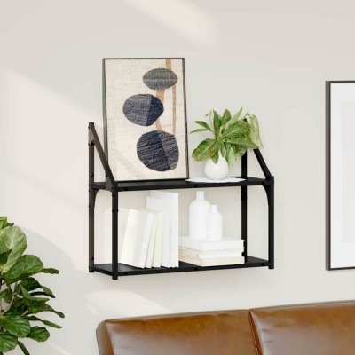vidaXL Raft de perete Stejar negru 60 x 21 x 51 cm Lemn compozit foto