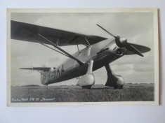 Carte postala/fotografie originala monoplan german antrenament:Focke-Wulf Fw 56 foto
