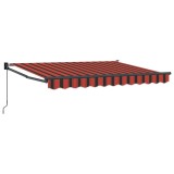 vidaXL Copertină retractabilă manuală Portocalie, Neagră și Galbenă 3419022