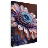 Tablou floare cu petale mov si alb 1695 Tablou canvas pe panza CU RAMA 60x90 cm