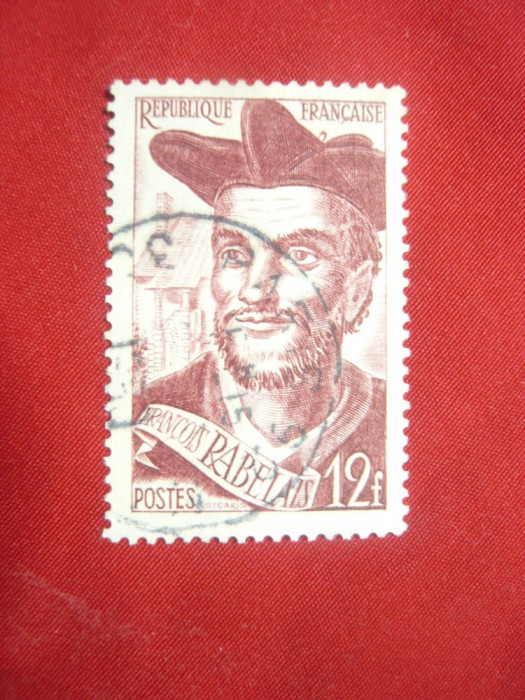 Serie- Personalitati- Rabelais ,Franta 1950 ,1 valoare stampilata