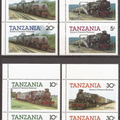 TANZANIA TRANSPORT TRENURI ( serie dantelata x 2 ) MNH