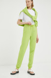 R&eacute;sum&eacute; pantaloni de trening femei, culoarea verde, melanj