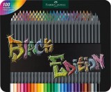 Creioane colorate, 100 culori, Black edition, cutie metal, Faber-castell, Faber Castell
