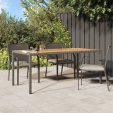 Gossi masa gradina, gri, 190x90x75 cm, poliratan si lemn de acacia