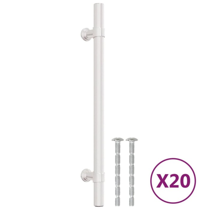 Manere de dulap, 20 buc., argintiu, 160 mm, otel inoxidabil