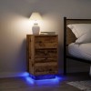 Gossi noptiera cu lumini led lemn vechi 38x34x65 cm