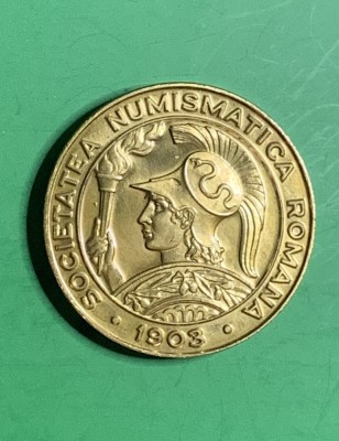 Medalie Societatea Numismatica Rom&amp;acirc;nă 1903 foto