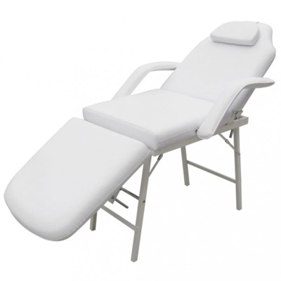 Gossi scaun tratament facial, piele artificiala, 185x78x76 cm, alb foto