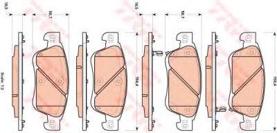 Set placute frana,frana disc INFINITI EX (2007 - 2016) TRW GDB3503 foto