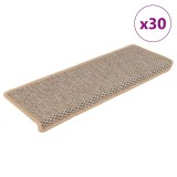 Cumpara ieftin Covorase scari autoadezive 30 buc. bej deschis 65x21x4 cm sisal