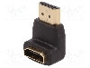 Cablu {{Tip cablu de conectare}}, HDMI mufa, HDMI soclu 90&deg;, {{Lungime cablu}}, {{Culoare izola&amp;#355;ie}}, QOLTEC - 50513
