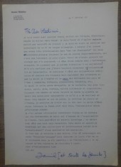Scrisoare de la Daniel Walther catre Vladimir Colin/ semnata in original