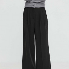 2NDDAY pantaloni 2ND Miles - Daily Sleek femei, culoarea negru, drept, high waist, 2000160151