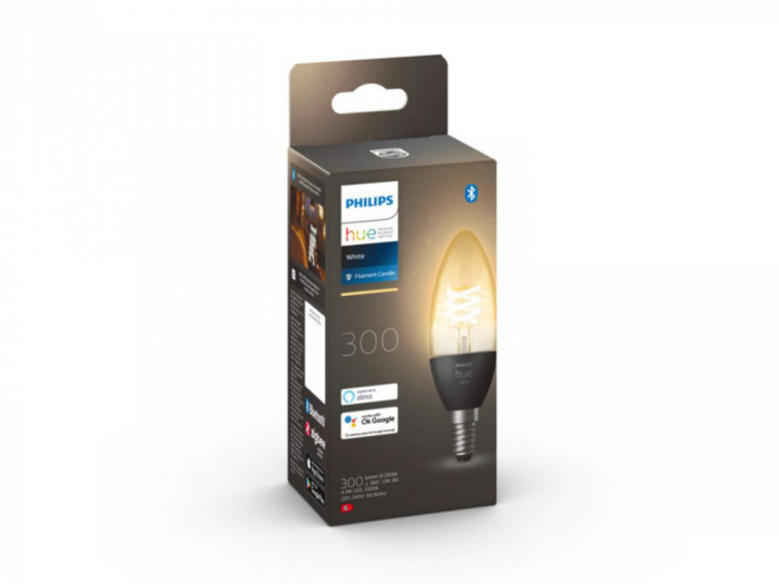 Bec LED inteligent Philips Hue B39, Bluetooth, E14, 4.5W (28W), 300 lm, lumina