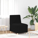 vidaXL Canapea Scaun fără brațe negru 55 cm țesătură ondulată ca l&acirc;nă