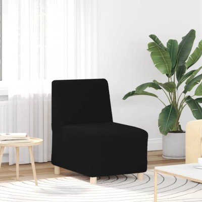 vidaXL Canapea Scaun fără brațe negru 55 cm țesătură ondulată ca l&amp;acirc;nă 4108506 foto