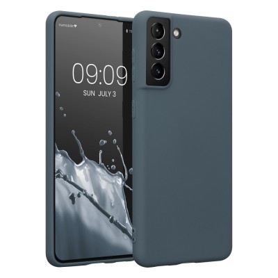 Husa Kwmobile pentru Samsung Galaxy S21 Plus, Silicon, Albastru, 54065.202 foto