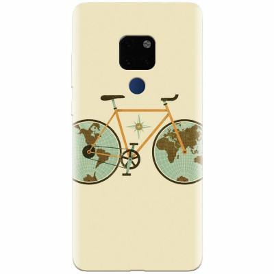 Husa silicon pentru Huawei Mate 20, Retro Bicycle Illustration foto