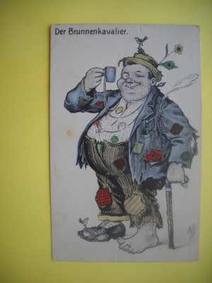 HOPCT 510 D -CAVALERUL..AFUMAT .!!!- IN 1920 AUSTRIA -CARICATURA VECHE-EUROPA --CIRCULATA foto