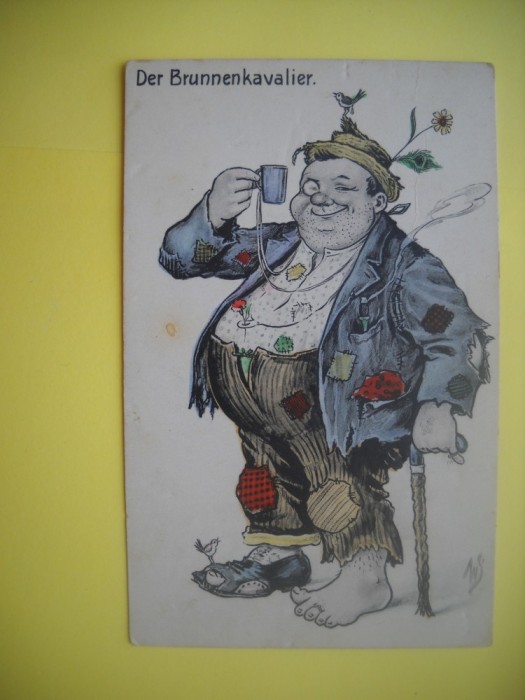 HOPCT 510 D -CAVALERUL..AFUMAT .!!!- IN 1920 AUSTRIA -CARICATURA VECHE-EUROPA --CIRCULATA