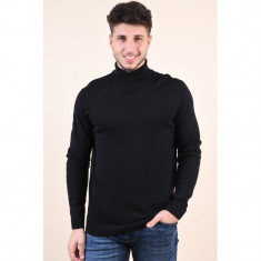 Pulover Pe Gat Selected Tower Silk Roll Neck Negru foto