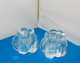 Suporturi lumanare cristal masiv suflate manual - Rosebud - design Mats Jonasson