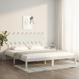 Cadru de pat Super King 6FT, alb, 180x200 cm, lemn masiv GartenMobel Dekor, vidaXL