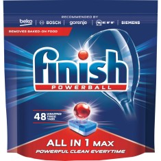 FINISH Detergent de Vase, All in One Max, 48 Tablete, Ideal pentru Masina de Spalat Vase, Dezinfectare Vase, Curatare Puternica, Protectie Calcar, Tab foto