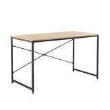 Cumpara ieftin Birou cu blat mdf natur stejar si picioare metal negru Mellora 100x60x72 cm