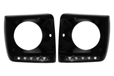 Carcasa faruri cu Lumini de zi dedicate LED DRL Mercedes G-class W463 (1989-2012) G65 Design Negru Performance AutoTuning foto