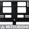 Set 2 bucati, suport numar inmatriculare argintiu Mitsubishi II